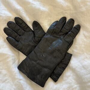 Small Gloves chocolate brown Leather Gloves Shearling Fur Lined Winter Classic